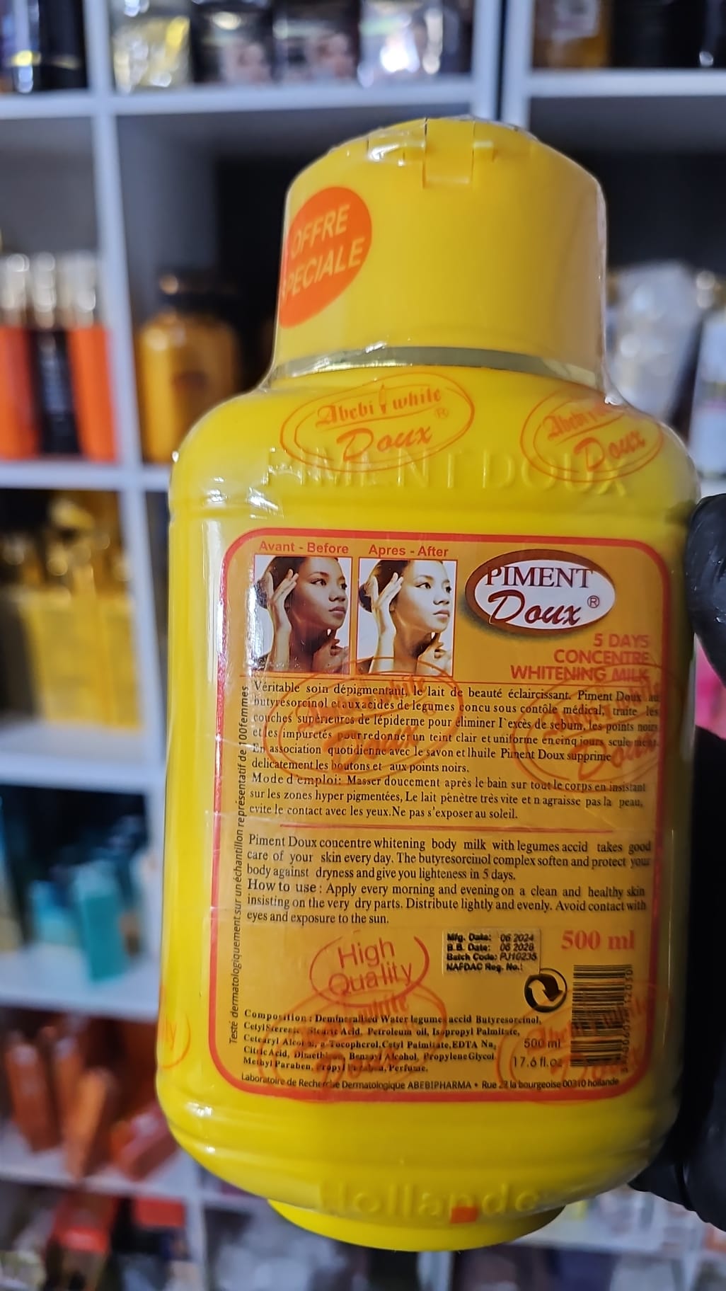 Piment doux concentre whitening body milk
