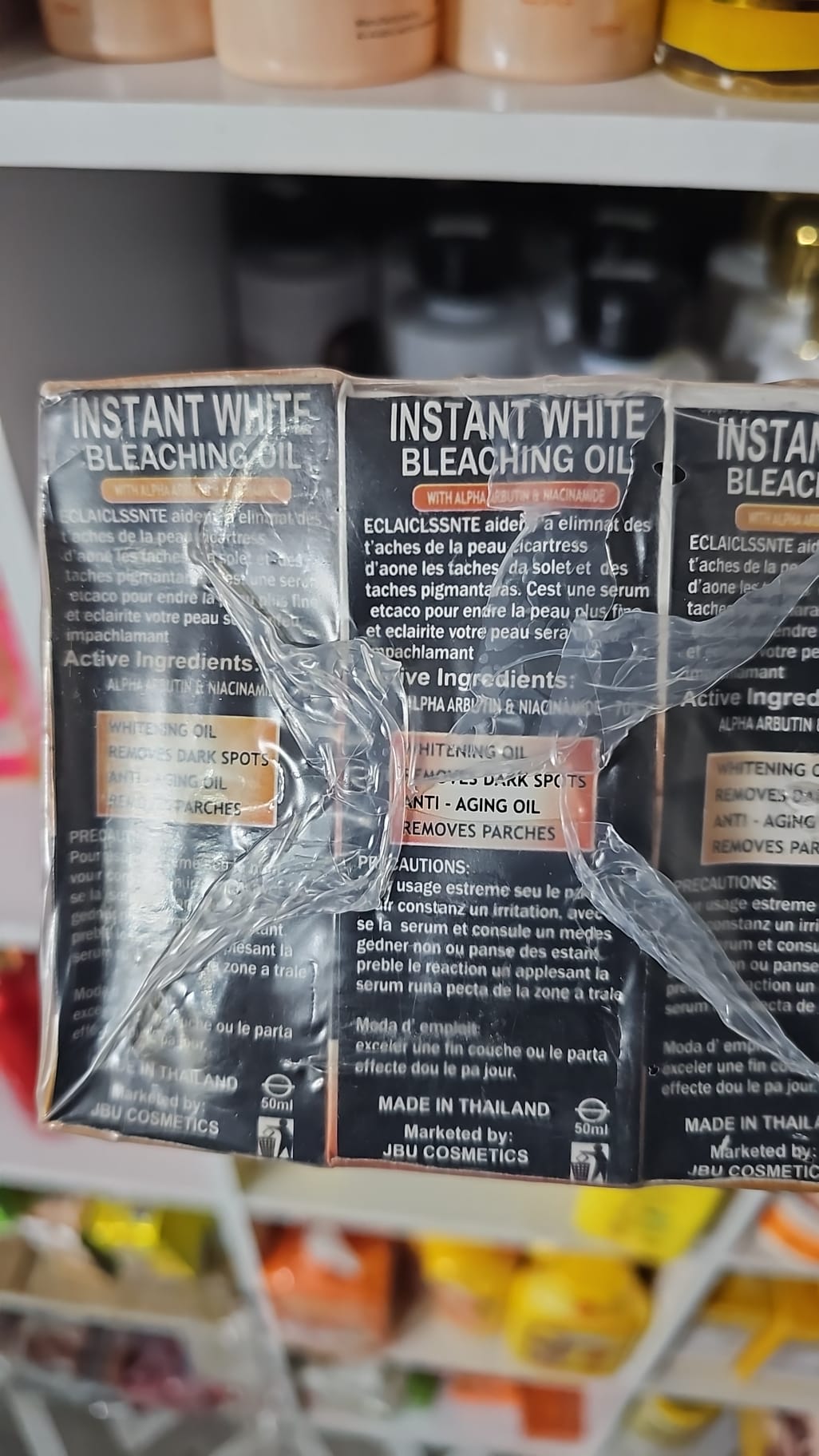 Instant white bleaching oil