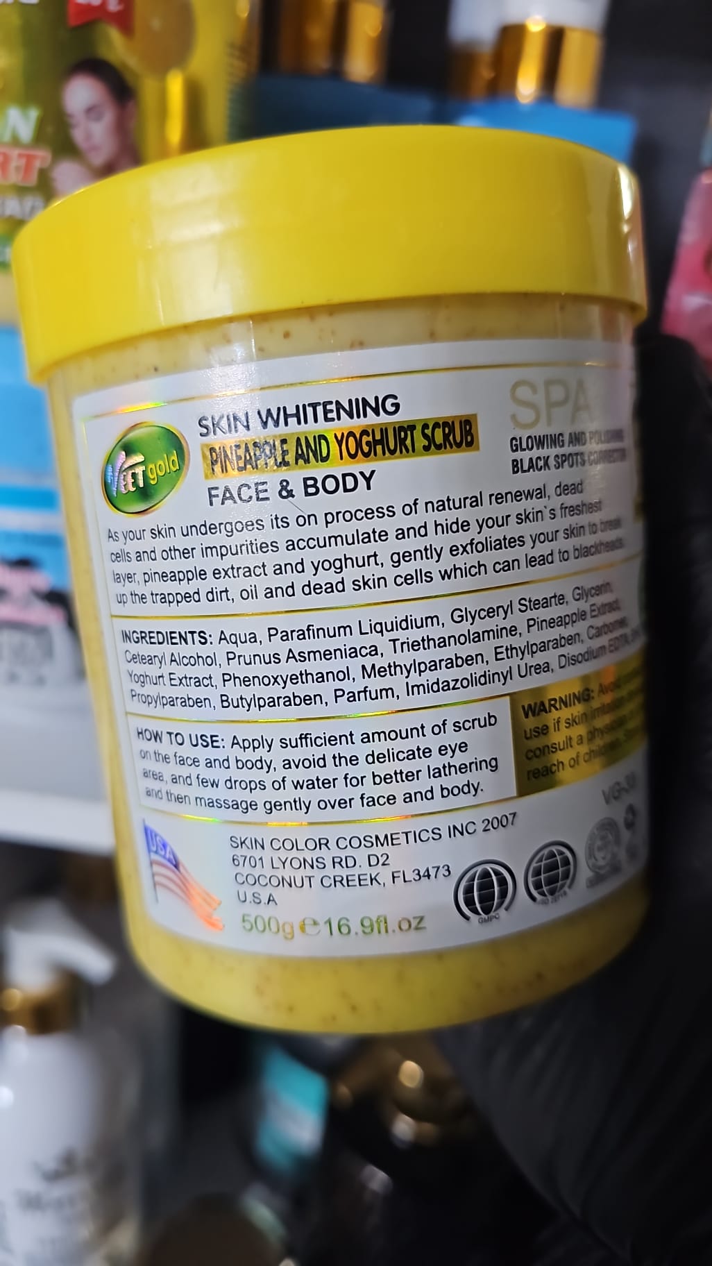 Veet gold skin whitening pineapple & yoghurt face & body scrub