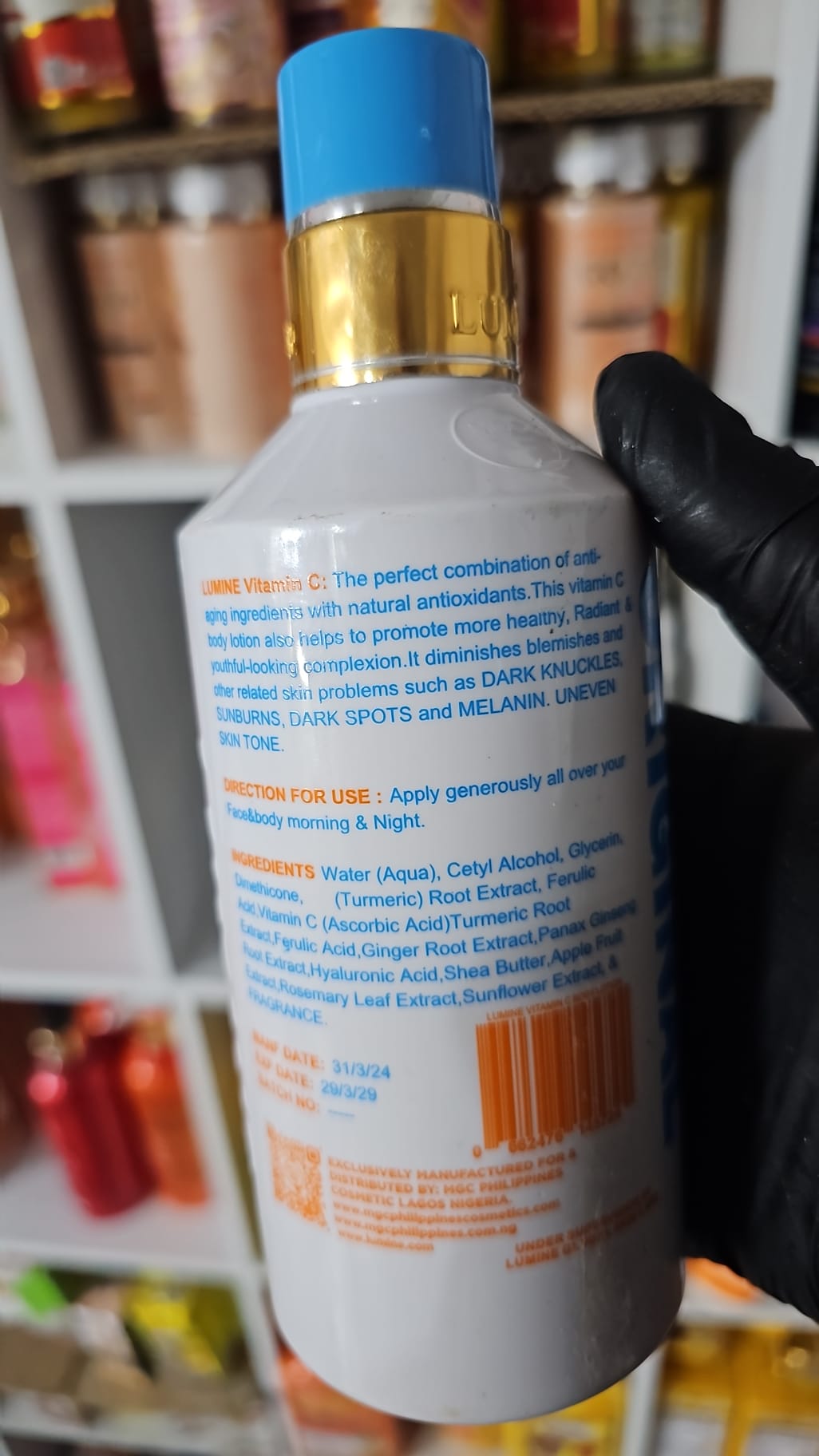 Lumine vitamin c brightening & exfoliating face & body milk 400ml
