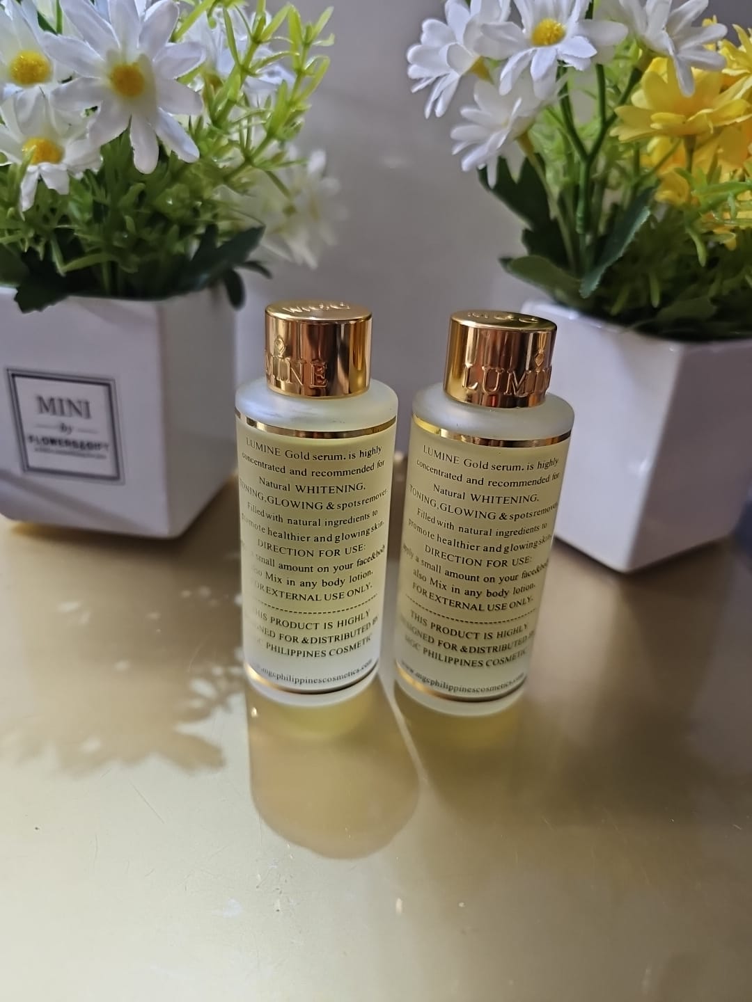 Lumine gold extra whitening & toning serum 50ml x2