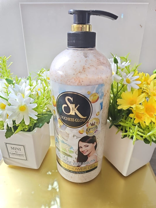 Sk duchess glow duo milk & glutathione with arbutin scrub shower gel 1000ml