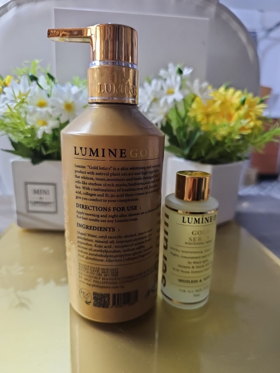 Lumine gold extra whitening body lotion with serum