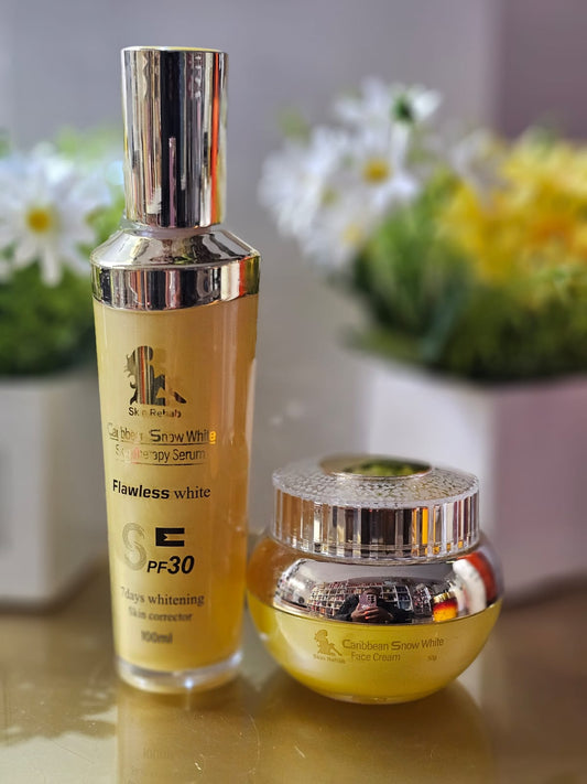 Skin rehab caribbean snow white skin therapy serum & face cream