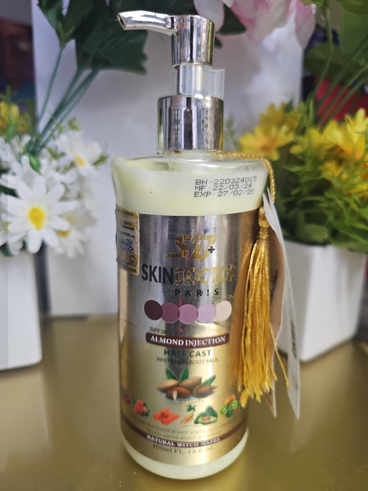 Skin doctor almond injection half cast whitening body milk 400ml