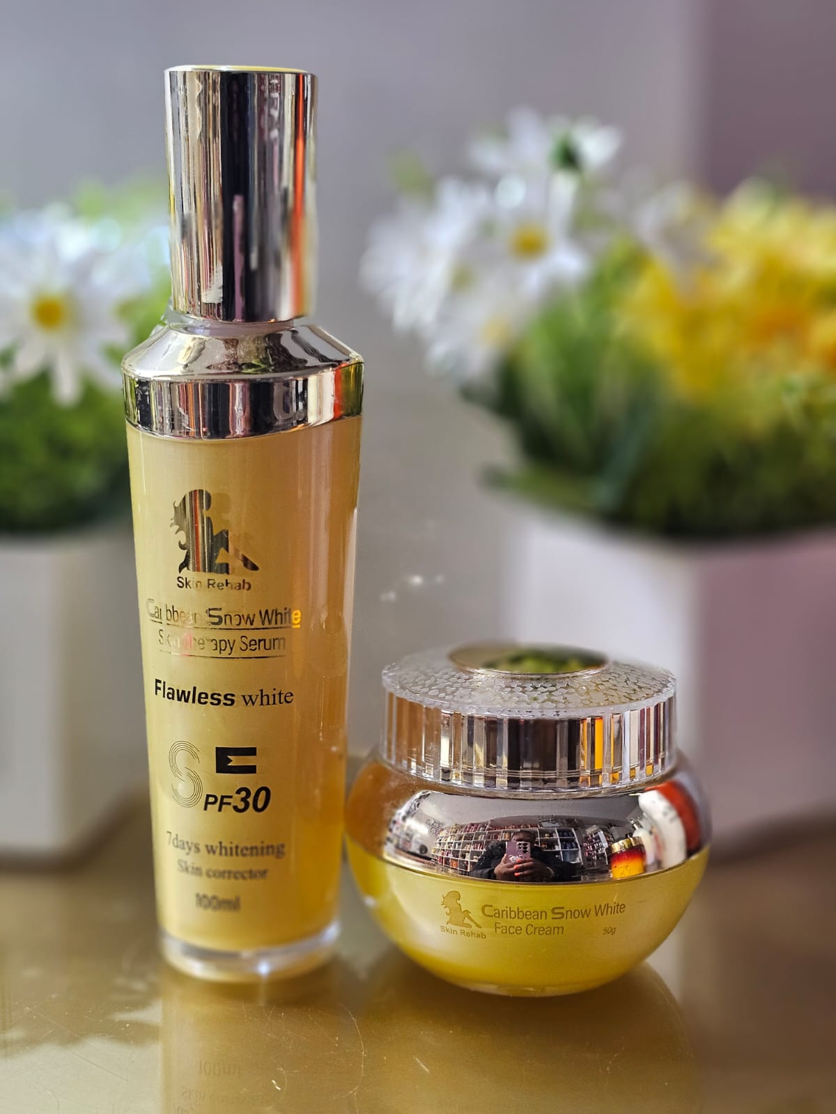 Skin rehab caribbean snow white skin therapy serum & face cream