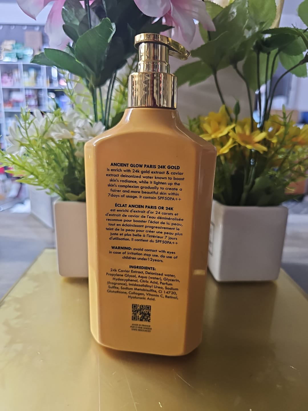 Ancient glow paris 24k gold super whitening body milk 500ml