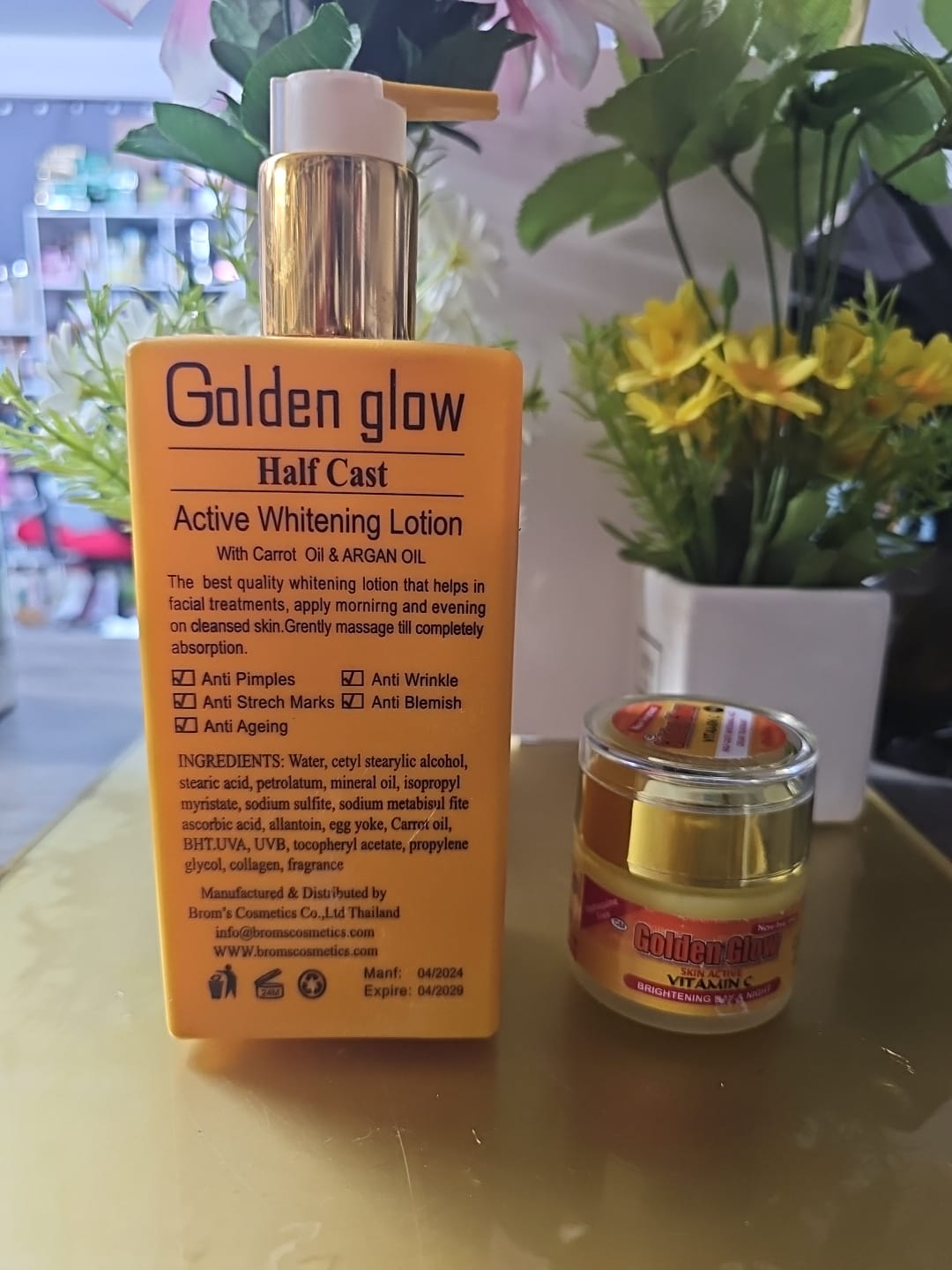 Golden glow intensive half cast active whitening milk 500ml with face cream