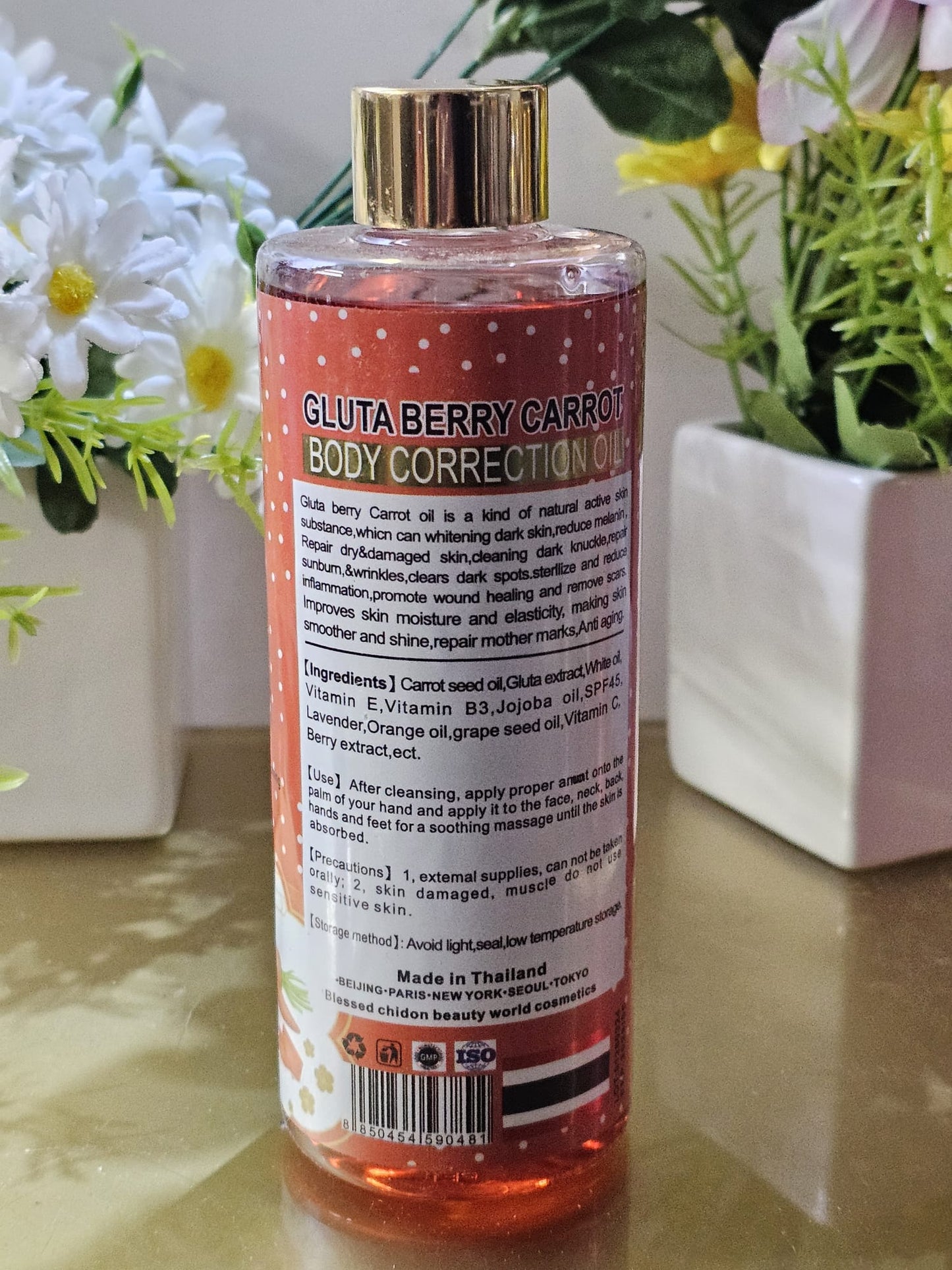 Gluta berry carrot whitening body correction oil 300ml