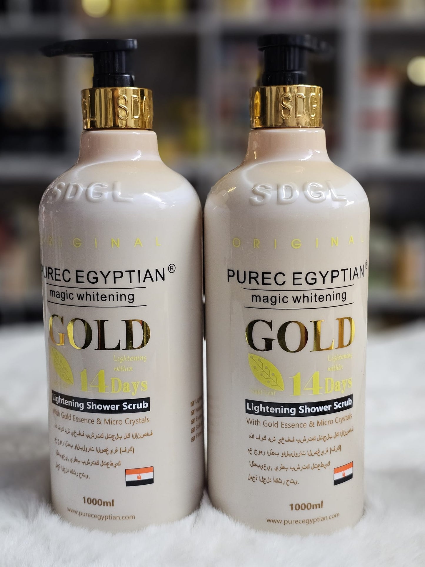 Purec egyptian gold magic whitening lightening shower scrub 1000ml x2