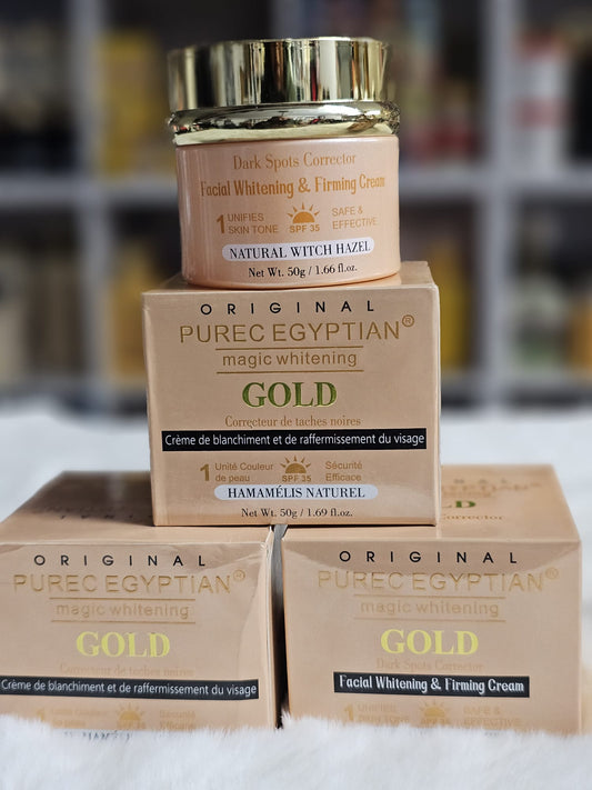 Purec egyptian gold magic whitening facial whitening & firming cream 50g x4