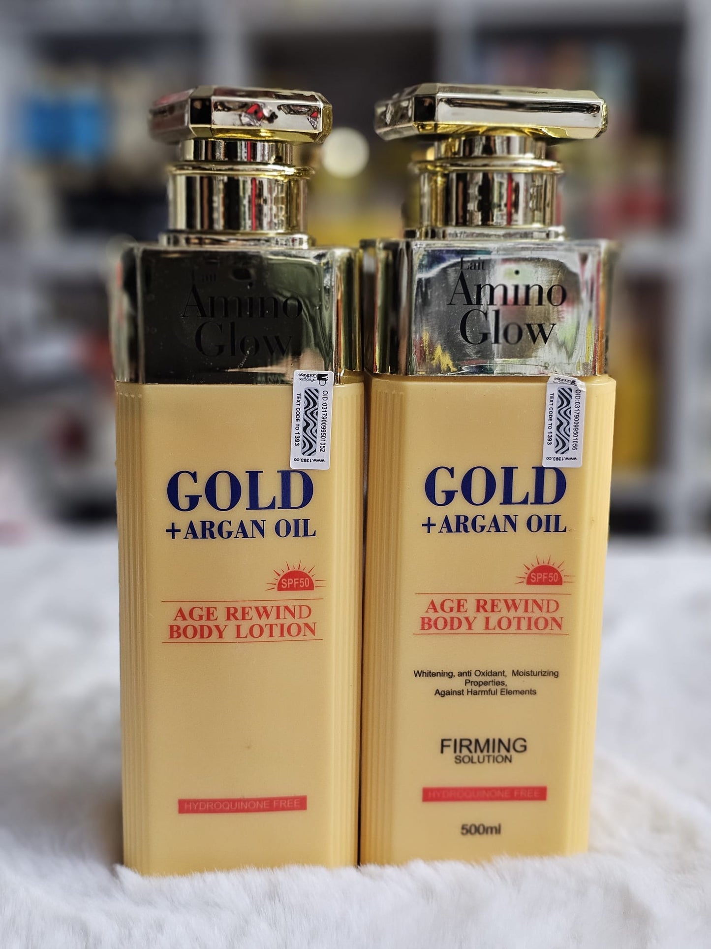 Lait amino glow 24k gold age rewind lotion 500ml x2