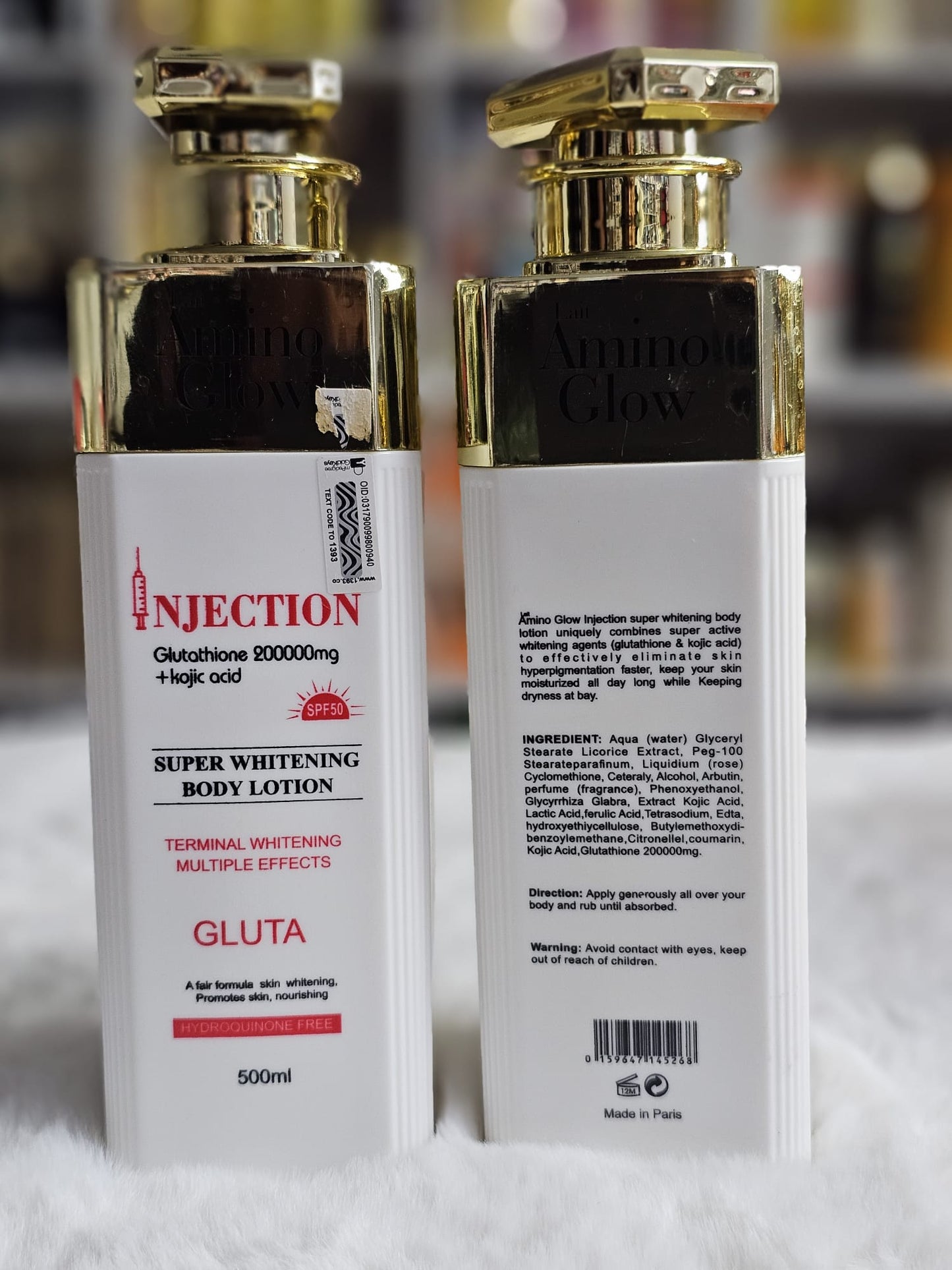 Lait amino glow super whitening lotion 500ml x2