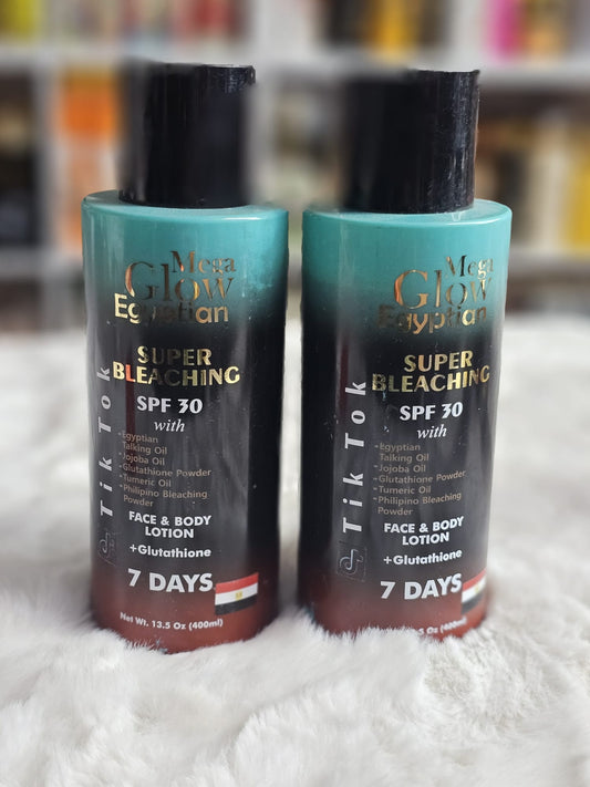 Mega glow egyptian super bleaching face & body lotion 400ml