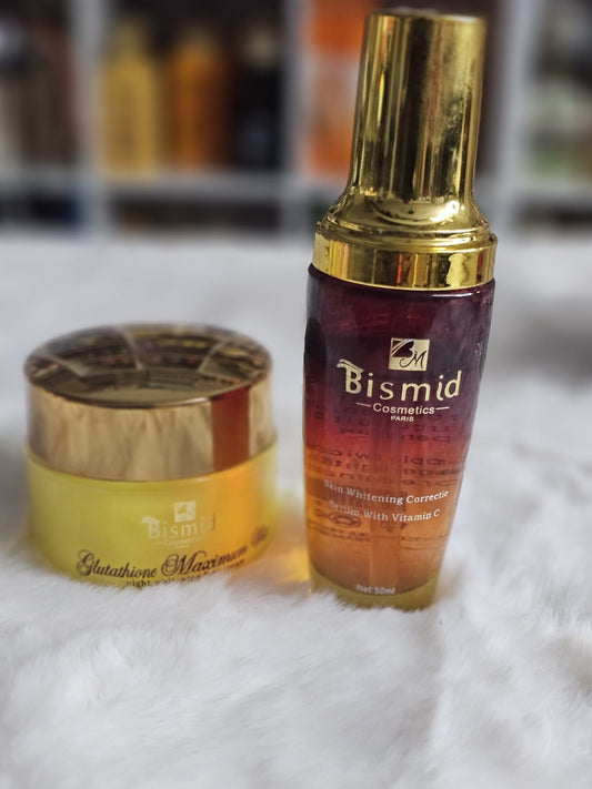 Bismid skin whitening correcting serum with night whitening face cream
