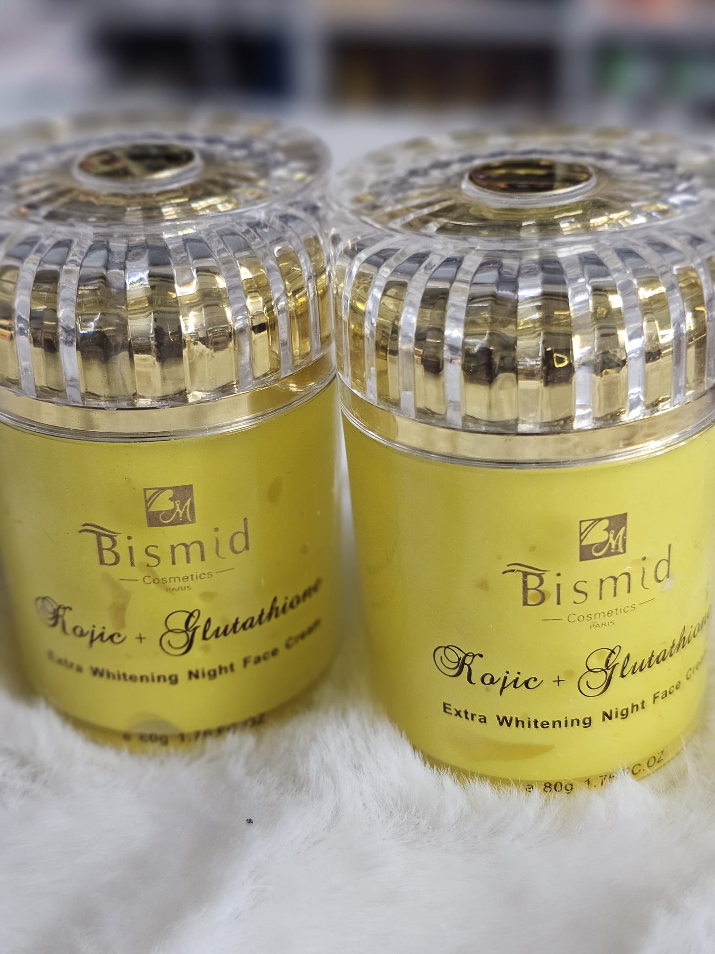 Bismid kojic glutathione extra whitening night face cream 80g x2