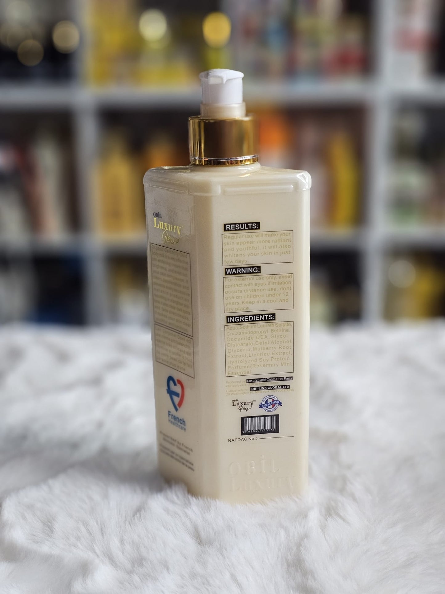 Original obil luxury glow strong whitening & super glowing body milk 400ml