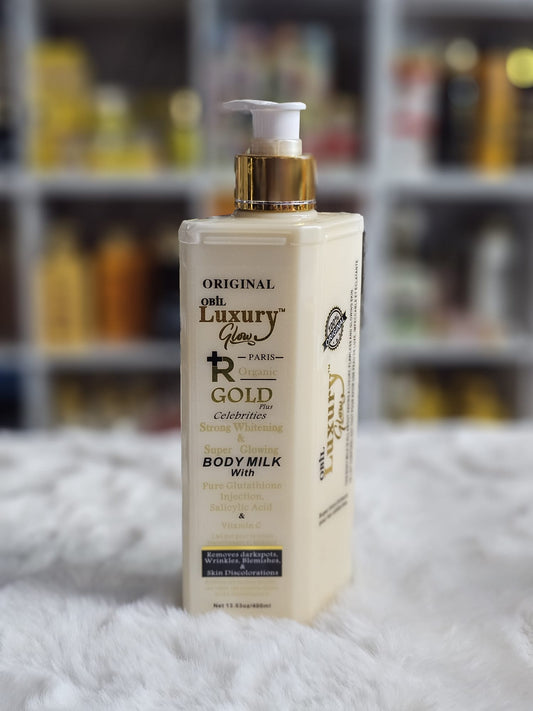 Original obil luxury glow strong whitening & super glowing body milk 400ml