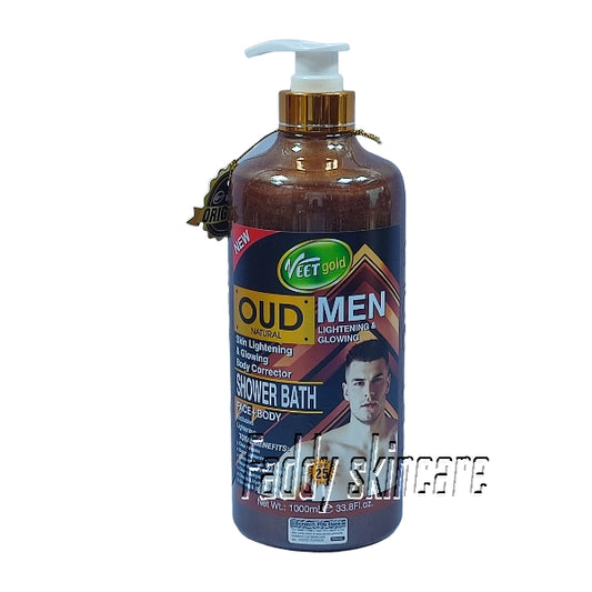 Veet gold oud men skin lightening & glowing shower bath 1000ml
