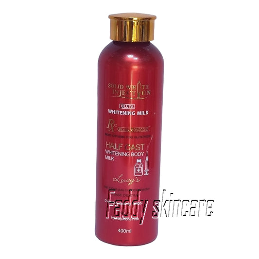 Solid white injection gluta whitening half cast body milk 400ml