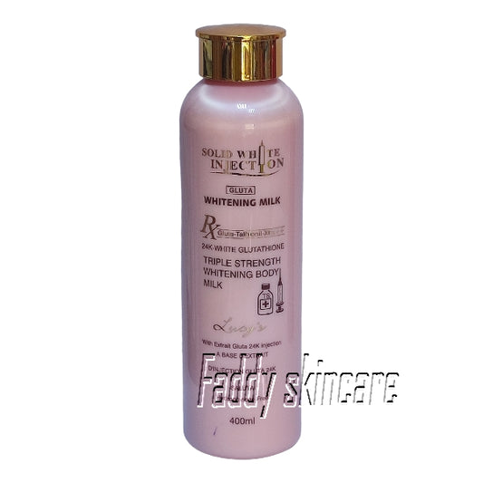 Solid white injection triple strength whitening body milk 400ml