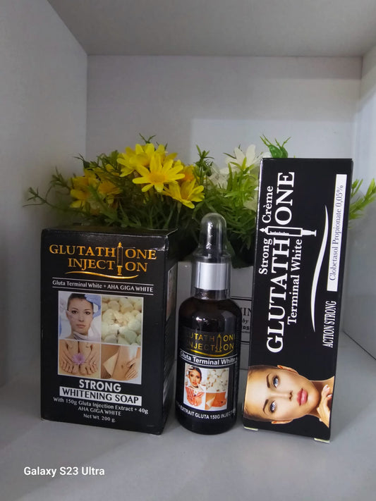 Glutathione injection strong whitening soap with serum & dark spots corrector