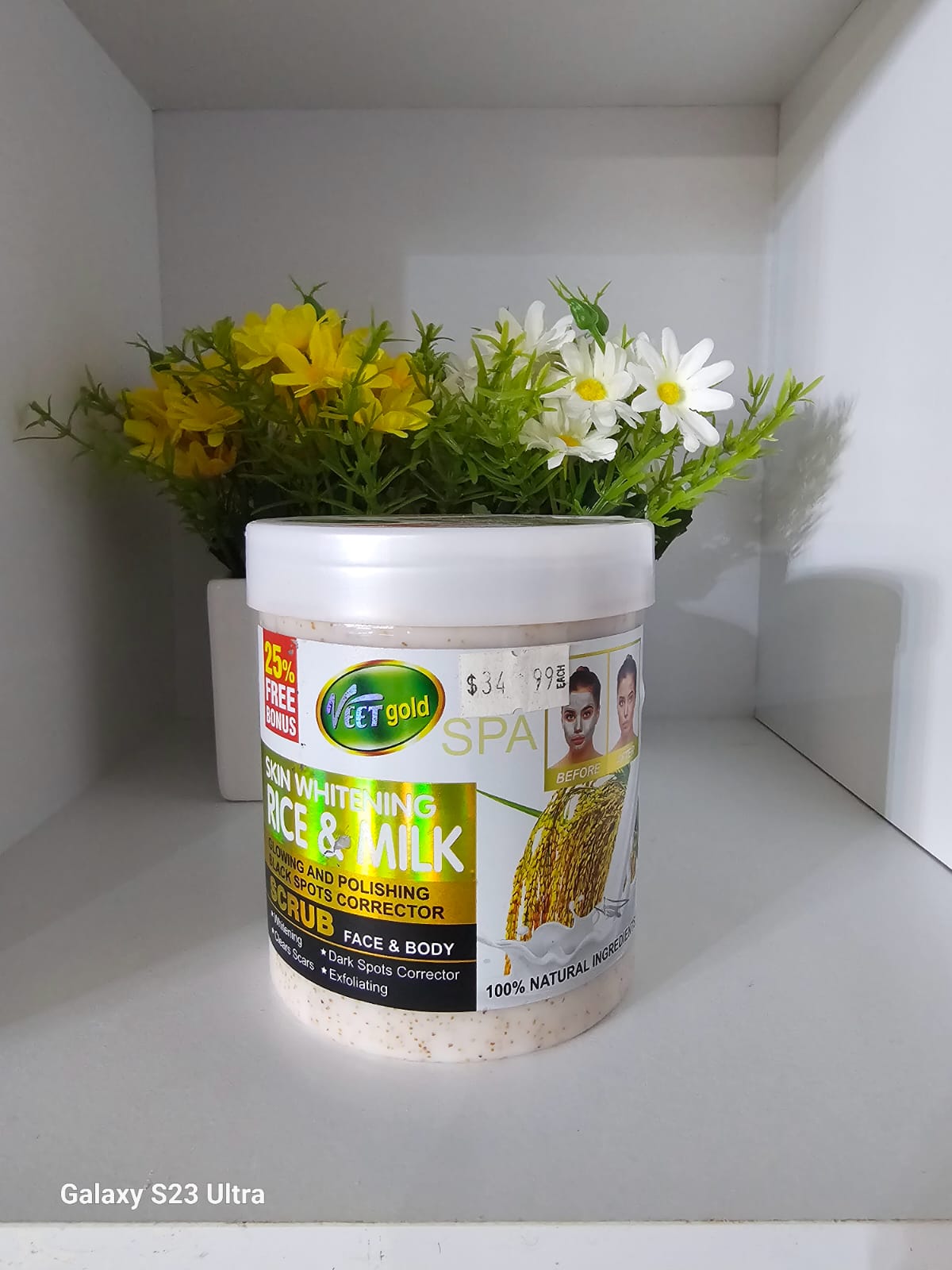 Veet gold rice & milk face & body scrub 500g