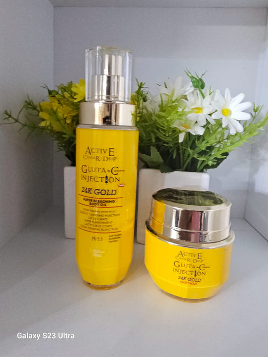 Active caviar 24k gold super bleaching body oil with face cream