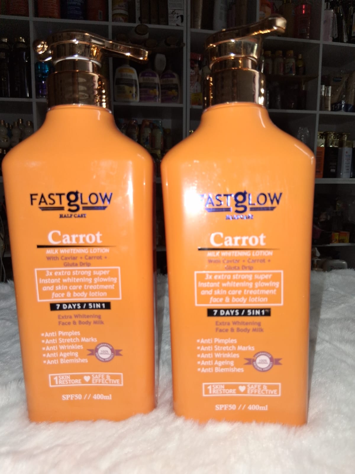 Fast glow half cast carrot milk whitening lotion x2