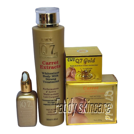 EWV Q7 whitenizer body milk with soap, face cream, serum