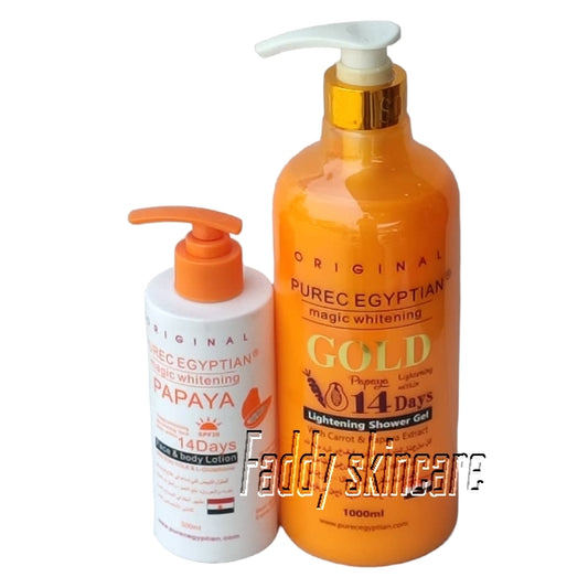purec egyptian magic whitening gold papaya lightening shower gel with lotion