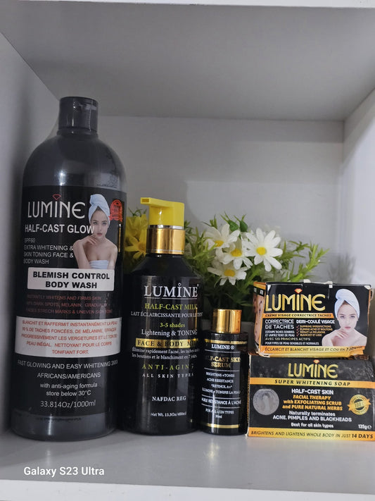 Lumine half cast glow blemish control body wash with lotion, serum & face cream