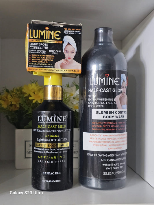 Lumine half cast face & body milk with body wash & face cream