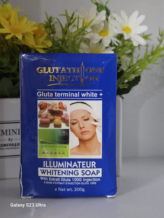 Glutathione injection illumateur whitening soap 200g