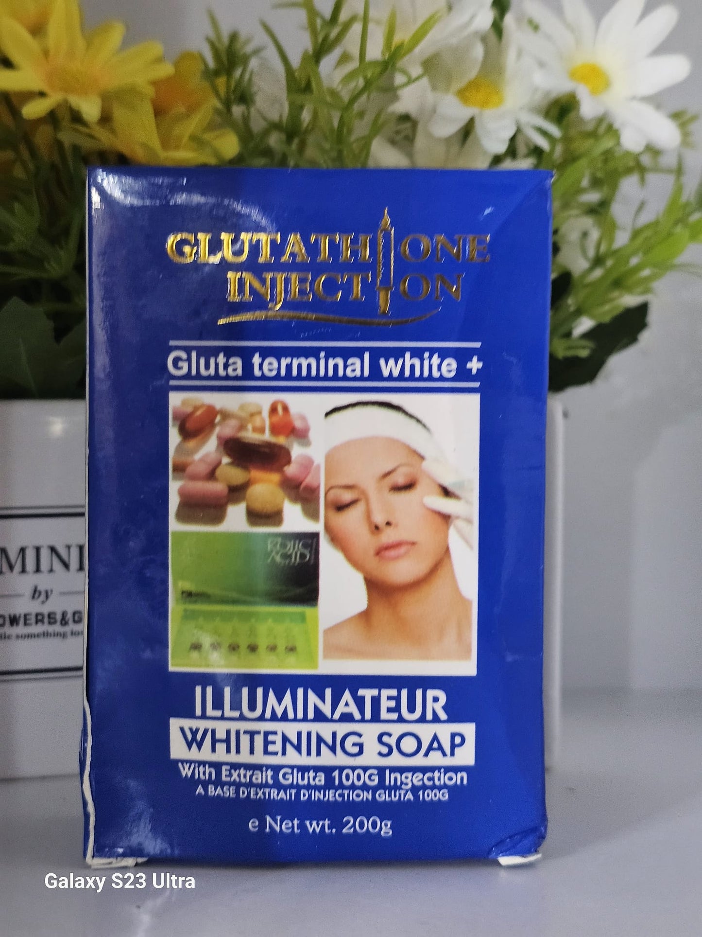 Glutathione injection illumateur whitening soap 200g
