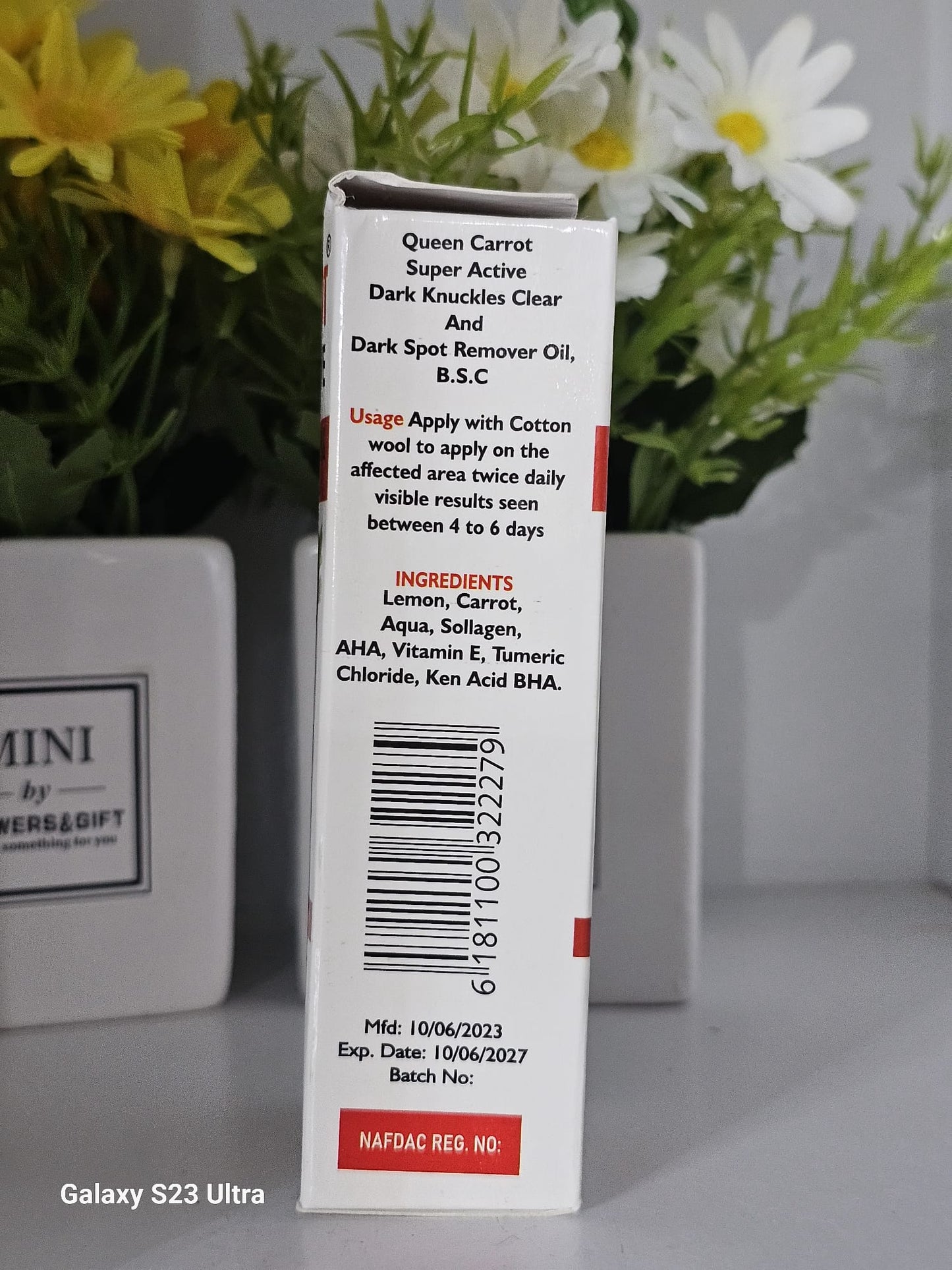 Queen carrot super active knuckles clear dark & spot remover oil