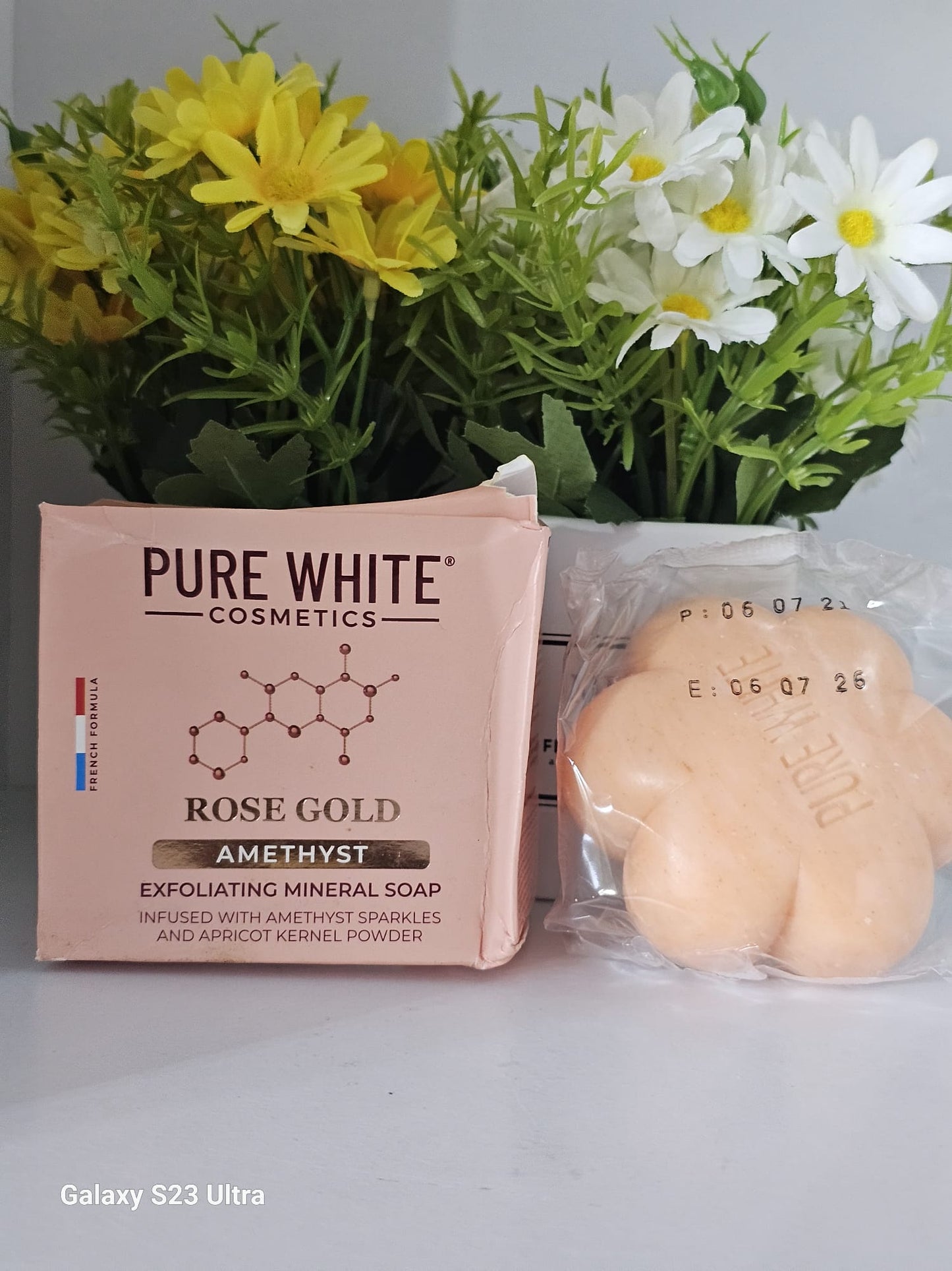Pure white rosegold soap 150g