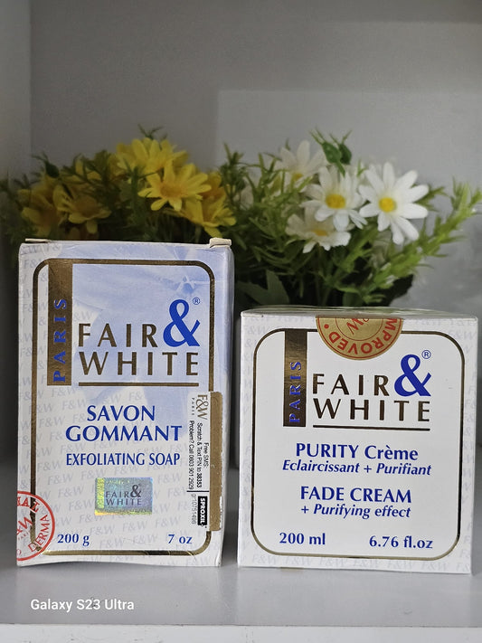 Fair & white paris exfoliating soap 200g with fade cream 200ml