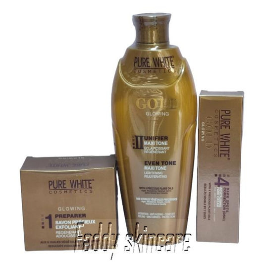 Pure White Gold Lotion, Soap & Tube