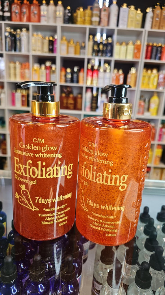 Golden glow exfoliating shower gel 1000ml 2pcs