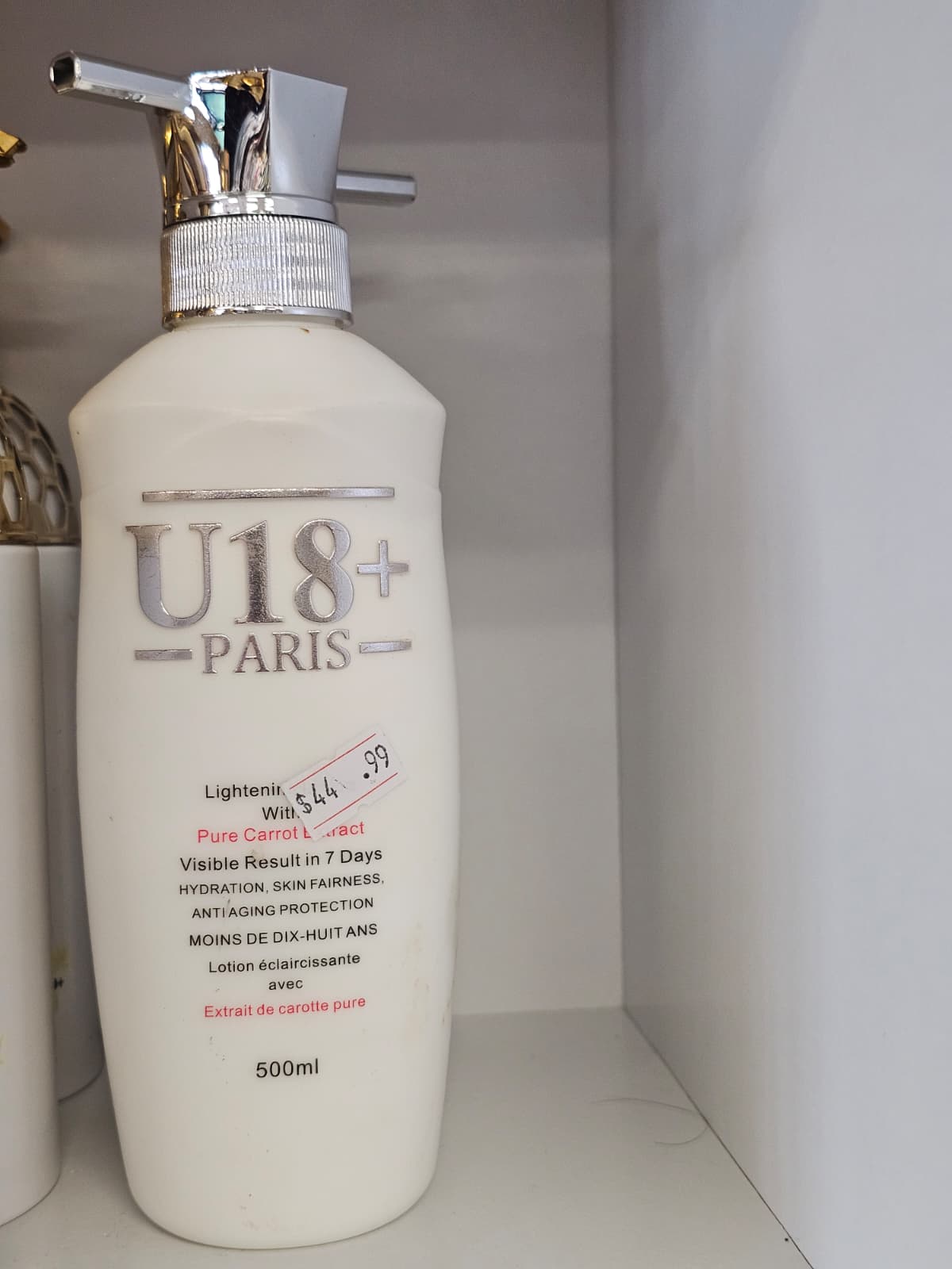 U18+ paris lightening body lotion 500ml
