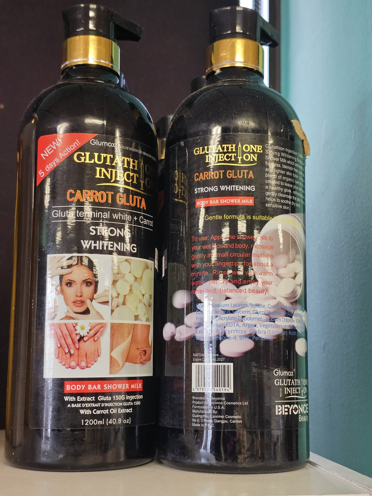 Glutathione injection carrot gluta body bar shower milk 1200ml