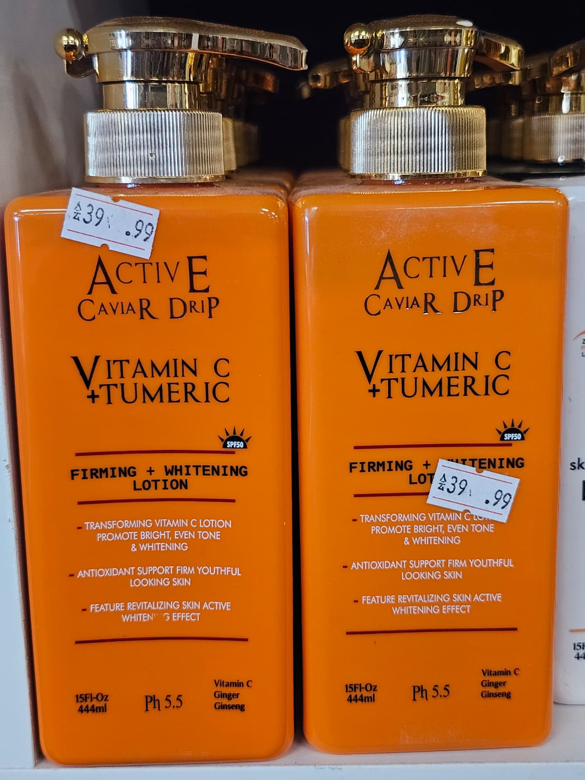 Active caviar drip vitamin c turmeric firming & whitening lotion 444ml