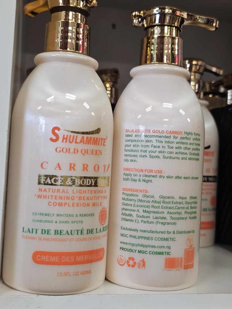 Shulammite gold queen carrot face & body milk 400ml