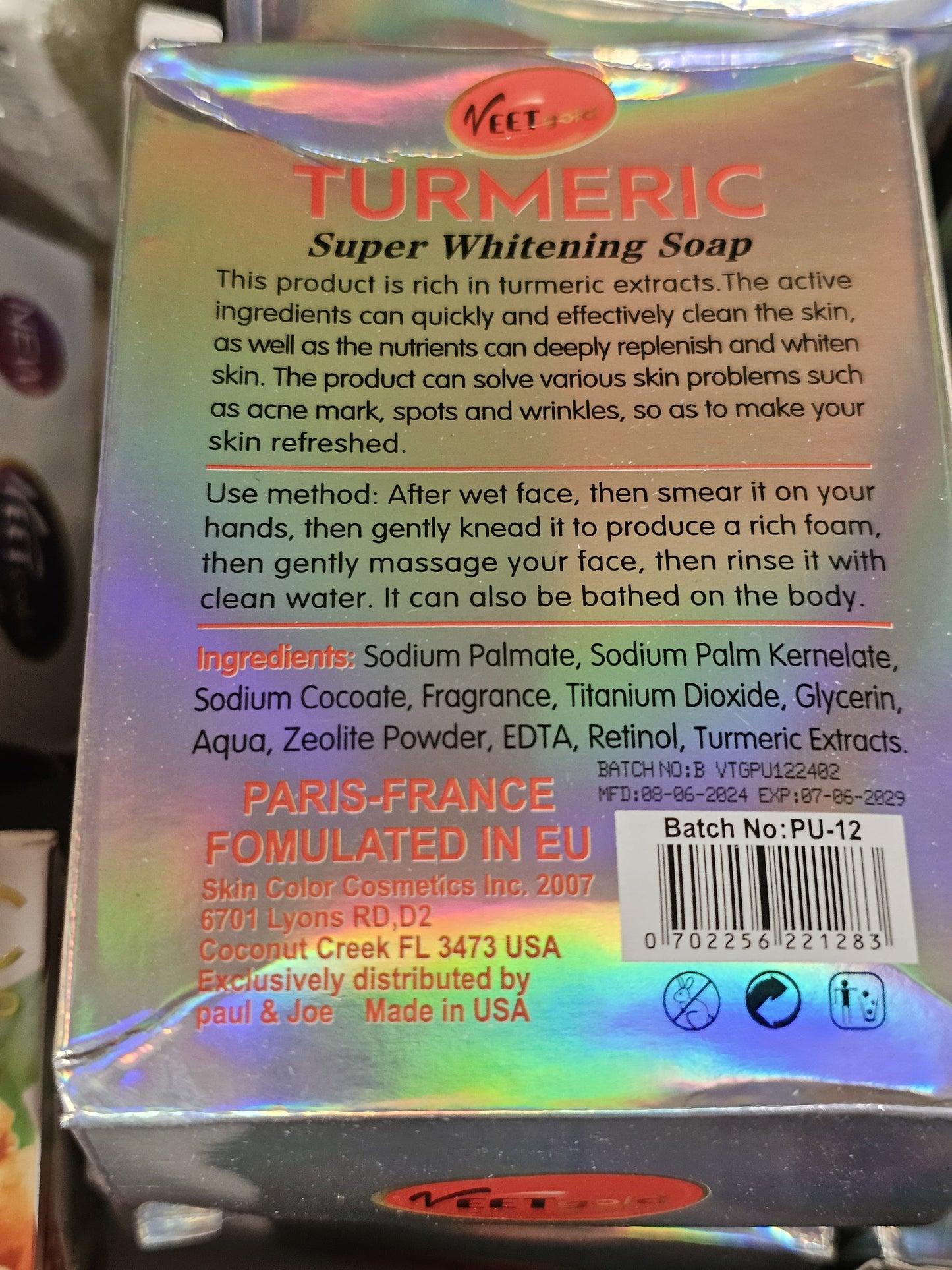 Veet gold turmeric super whitening soap 200g x2