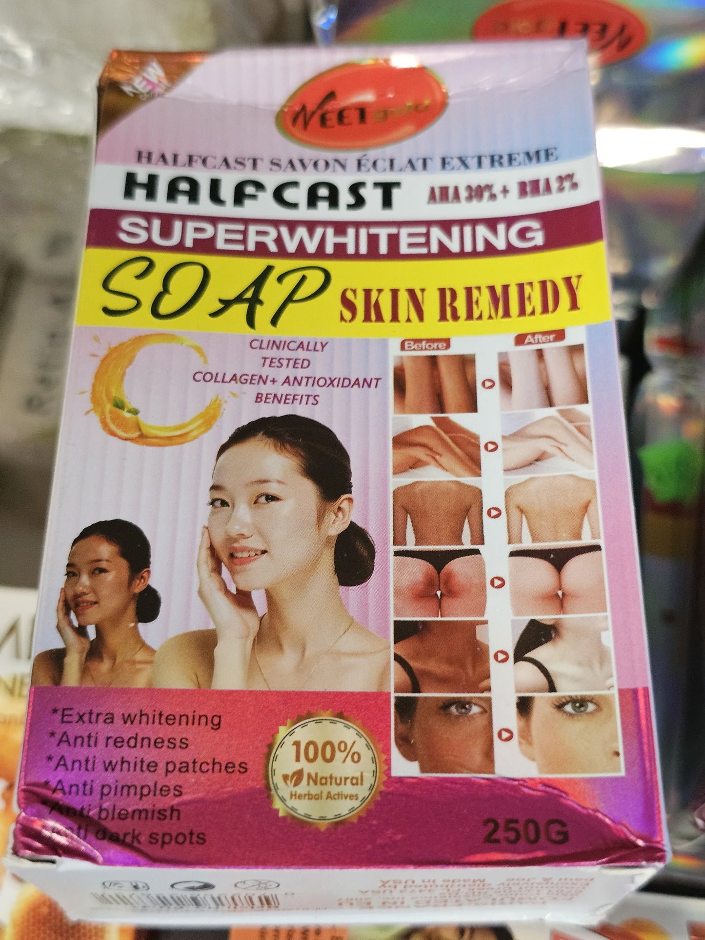 Veet gold half cast super whitening soap 250g x2