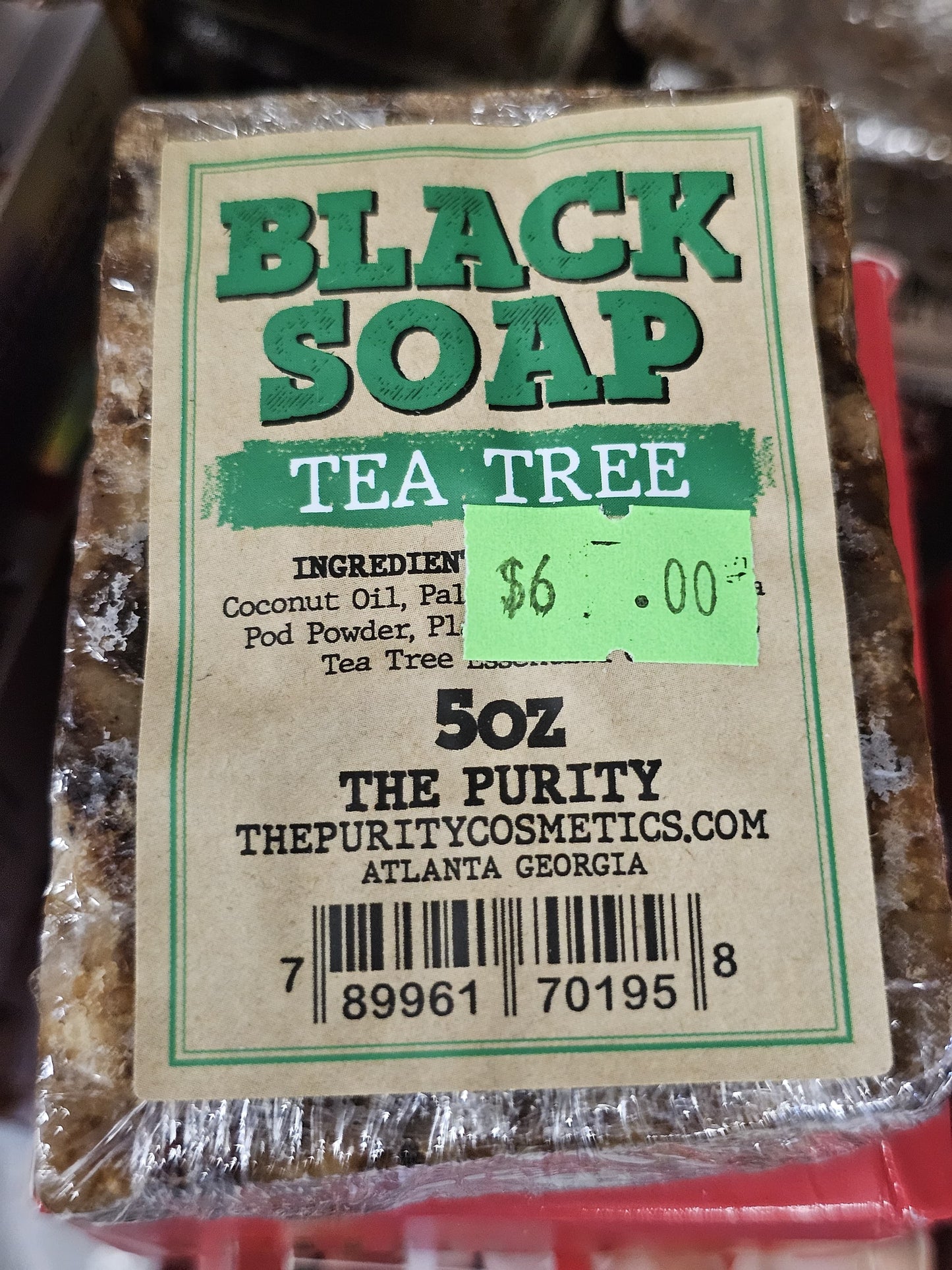 Black soap with tea tree x2