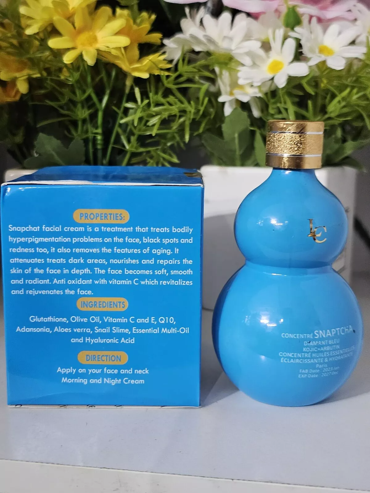 Lait snaptchat Blue Diamond Serum AUTHENTIC + Face Cream