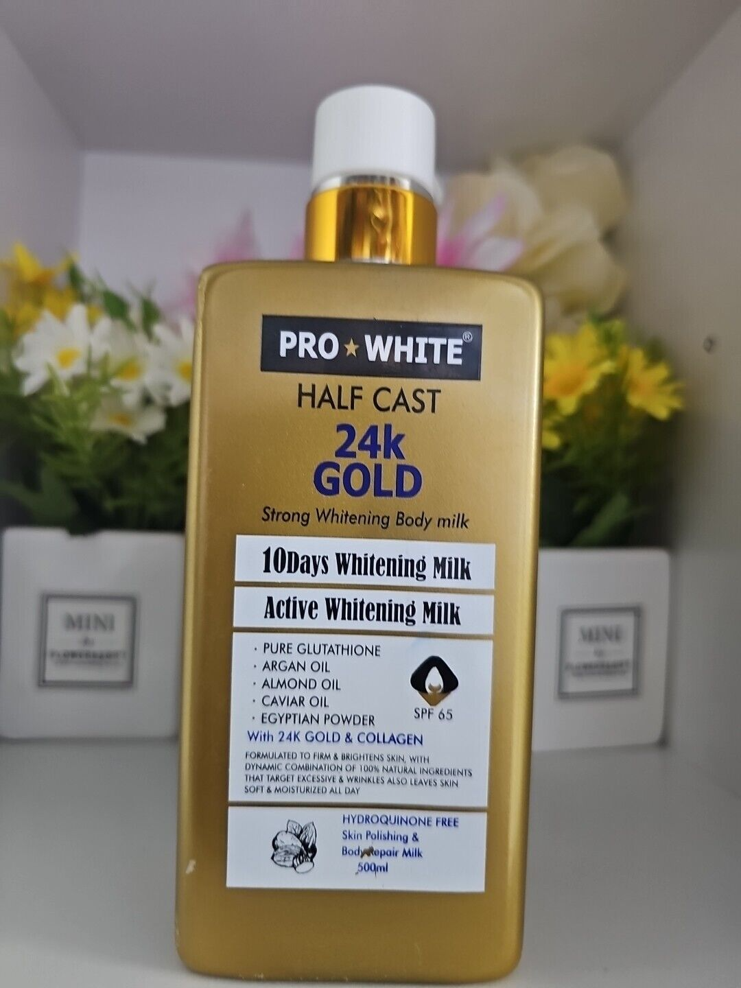 Pro White 24k Gold whitenizer With Natural Oil body Repair Milk lotion spf65