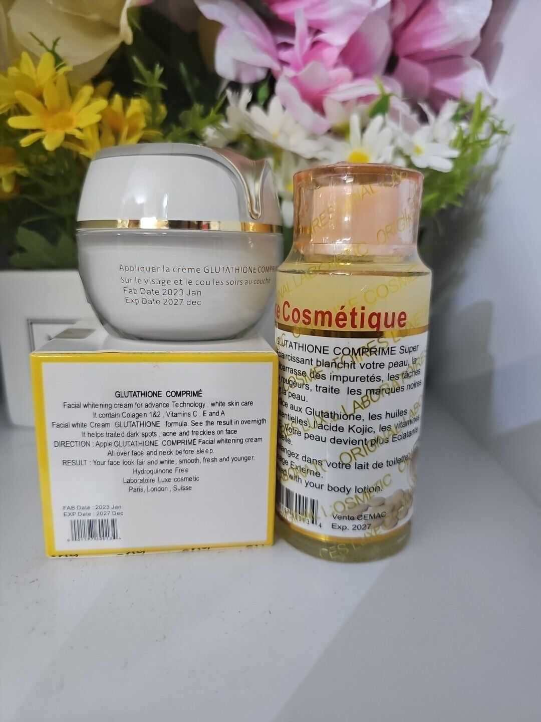 AUTHENTIC Glutathion Comprime Super Fort Face Cream And Serum 💯 satisfaction.